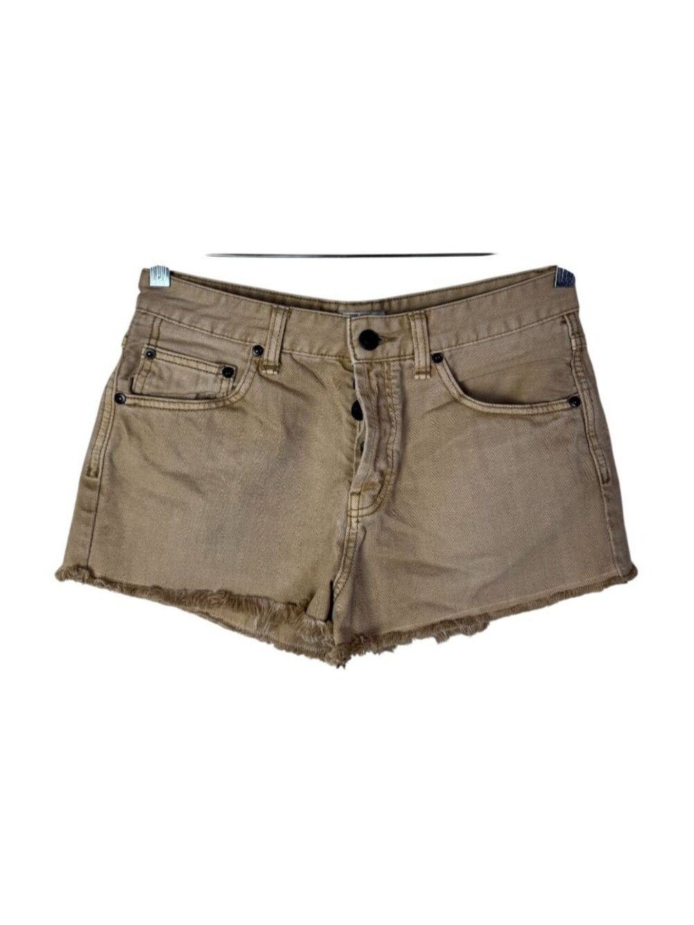 Free People Tan Brown Denim Jeans Shortsā Women size 28 Casual festival Boho